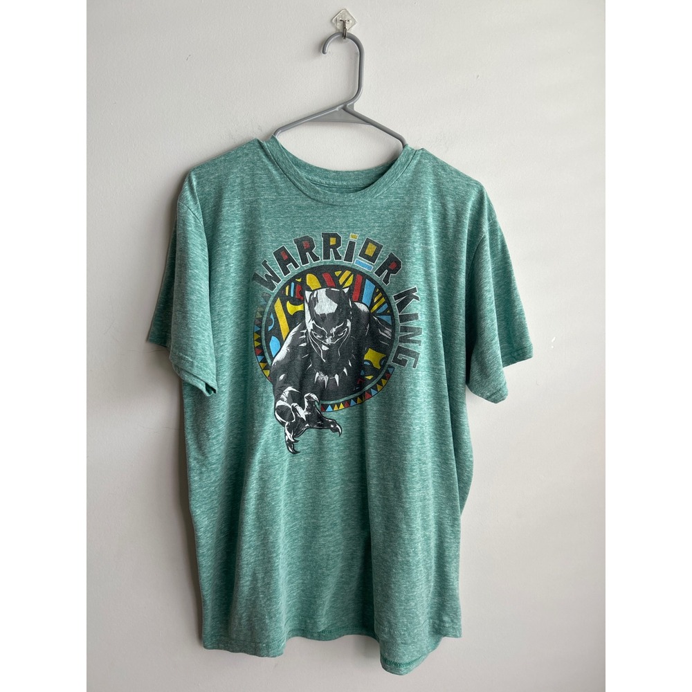 Marvel Green Black Panther Warrior King T-Shirt Mens Large